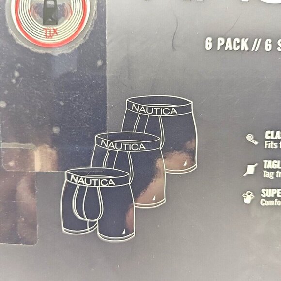 Nautica Boxer Briefs Six (6) Pack Size Small 5" Inseam Tagless Classic Fit NWT - Picture 3 of 16